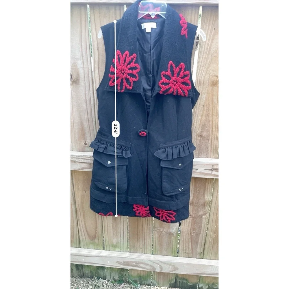 Boo Radley Wool Blend Vest Artsy Lagenlook Longline Pockets Size XL